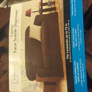 2 piece Faux Suede Slipcover *Chocolate Brown